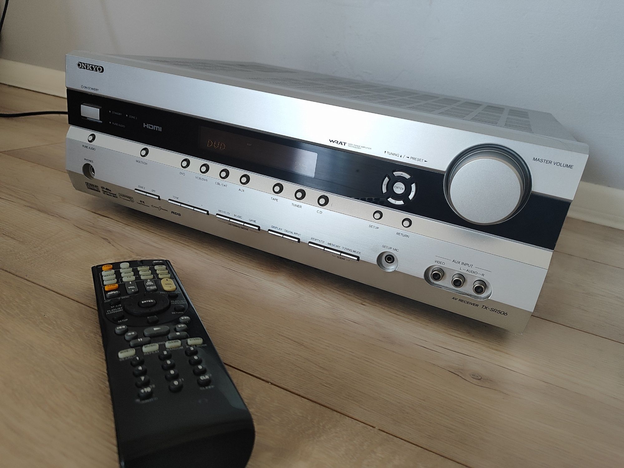 Amplituner ONKYO TX-SR506 7x130W DTS HDMI Pilot Wzmacniacz Srebrny