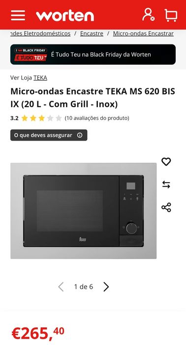 Micro-ondas novo encastre TEKA MS 620 BIS com Grill