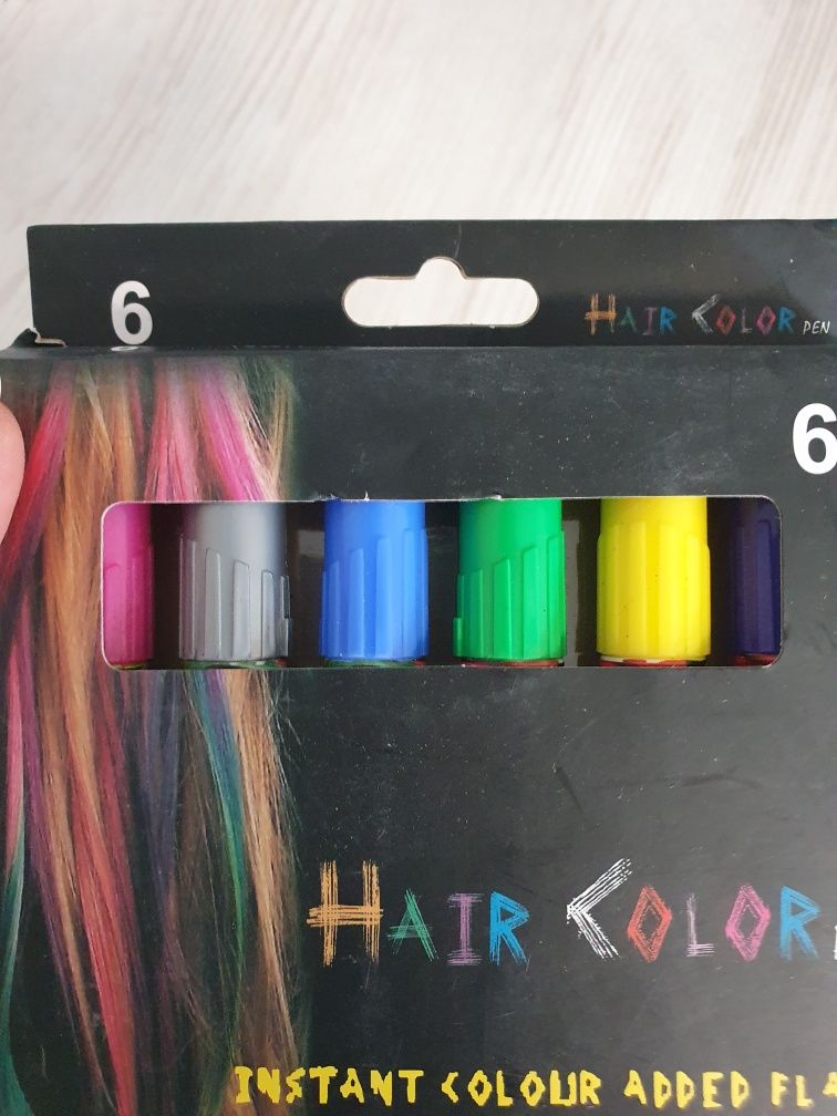 6 kolorów kreda do włosów, tymczasowa farba do farbowania włosó