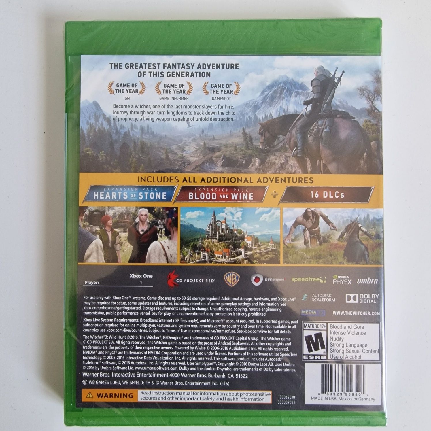 Witcher 3 Complete Edition - NOVA Unopened - Xbox One