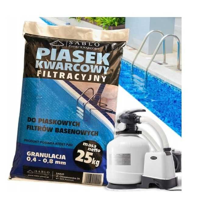 Piasek filtracyjny do pomp basenowych 25kg *Atest* 0,4-0,8mm