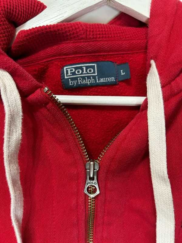 Ralph Lauren bluza rozpinana męska czerwona z kapturem L