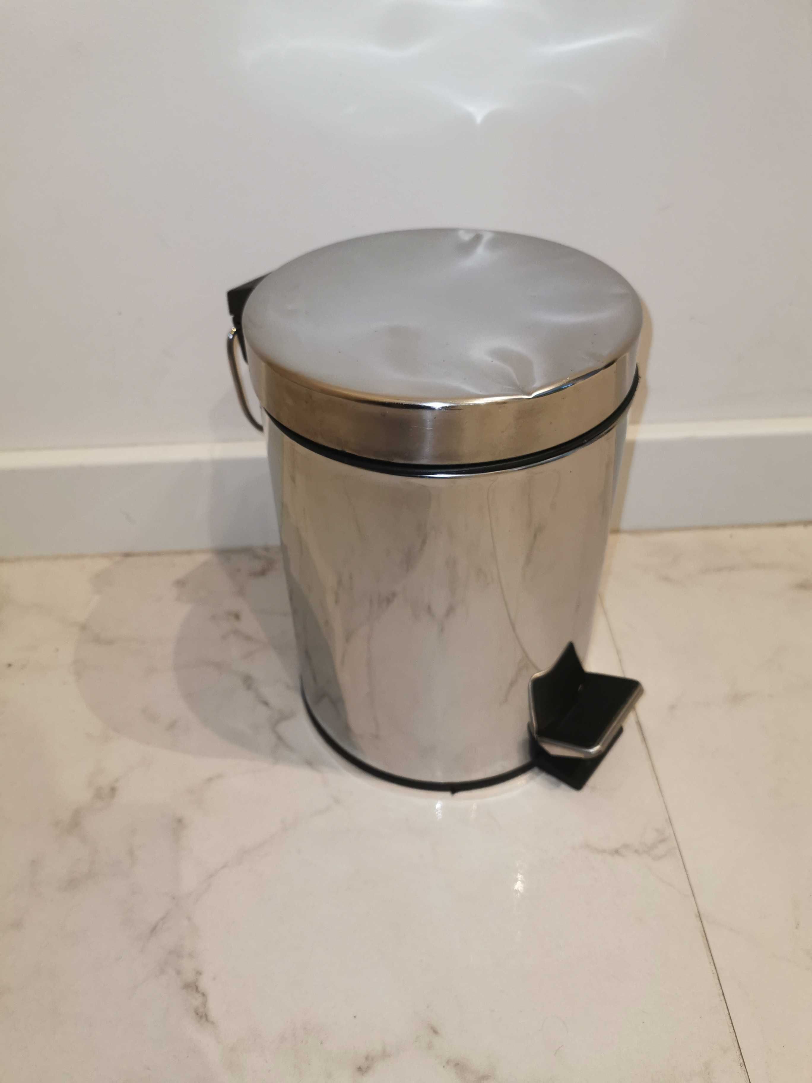 Ikea EKOLN Kosz na odpady, śmieci, łazienkowy, 3l, z pedałem - Srebrny