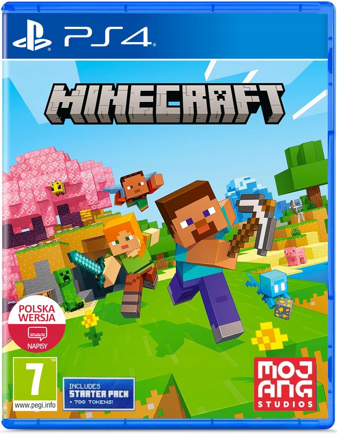 Minecraft Starter Pack PS4 PL PS5 Bedrock Tryb Online Multiplayer
