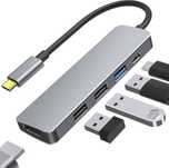 Adapter USB C 5 w 1, z wyjściem HDMI 4K