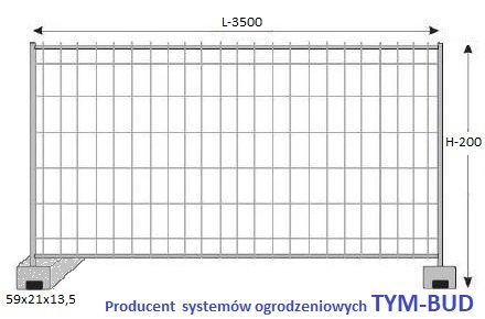 Ogrodzenie Tymczasowe Budowlane  3500X200 drut 2,8 PRODUCENToko28x10cm