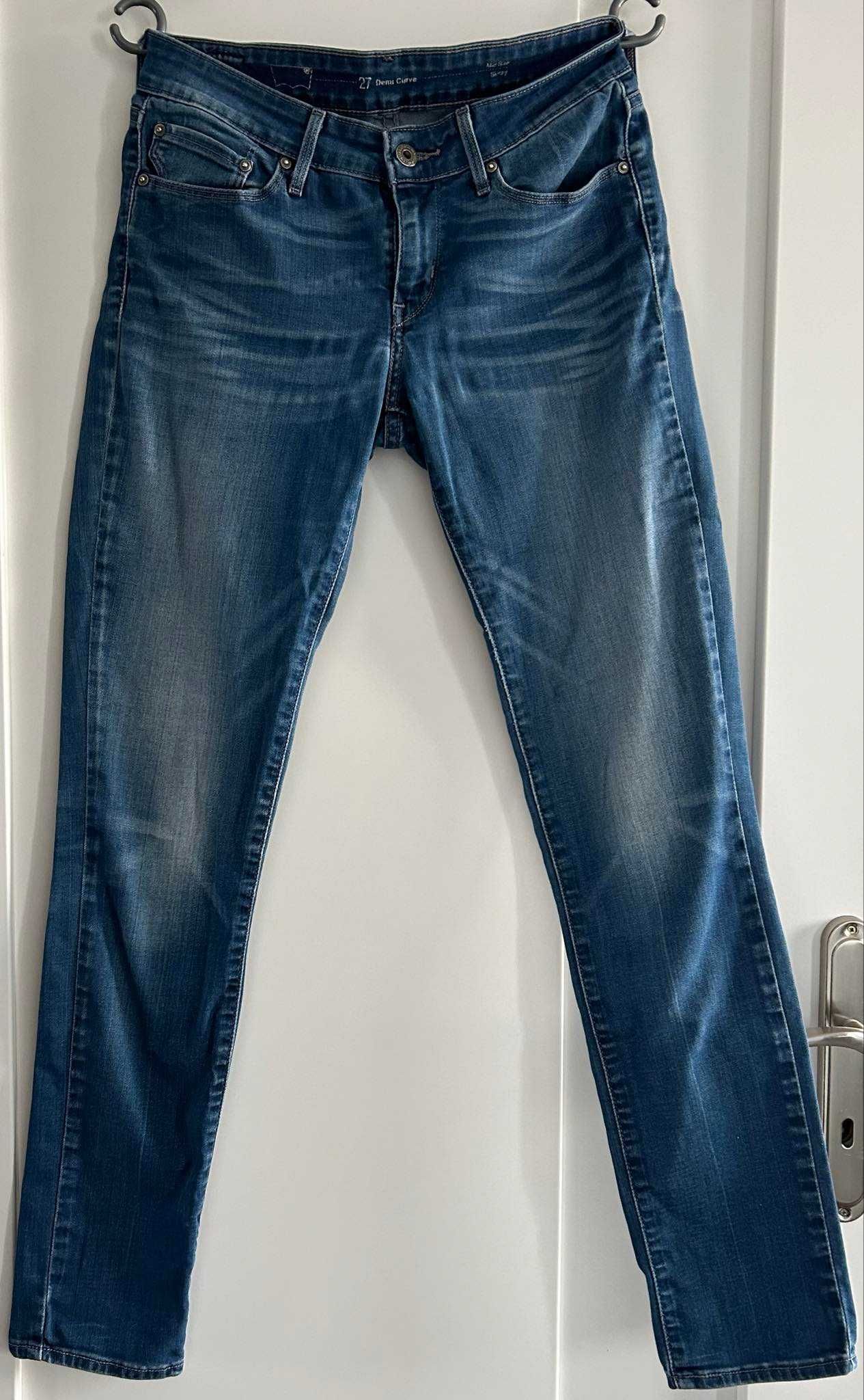 Klasyczne, oryginalne damskie jeansy dżinsy LEVIS skinny / rozmiar 27