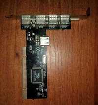 Плата мульти USB. Карта PCI VIA V6212-J1 WH-PC-VU5 USB 2.0, 4 порта
