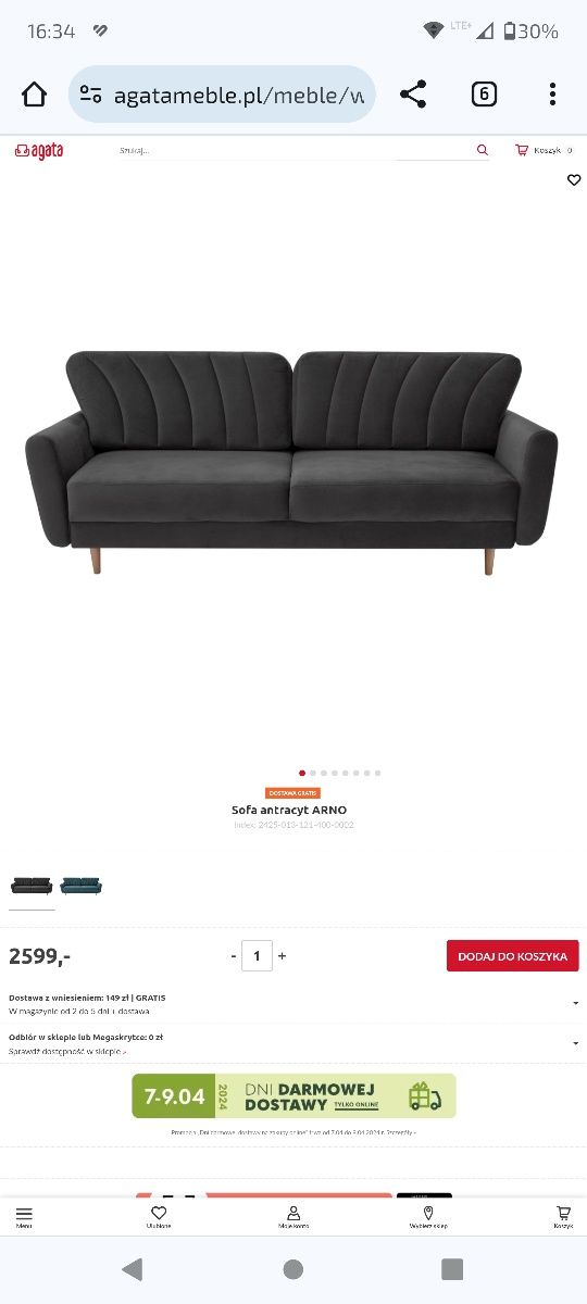 Sofa ARNO antracyt