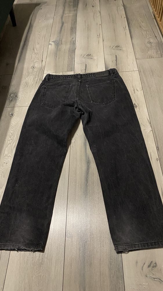Spodnie fsbn 33/30 loose justin męskie jeansy czarne klasyczne