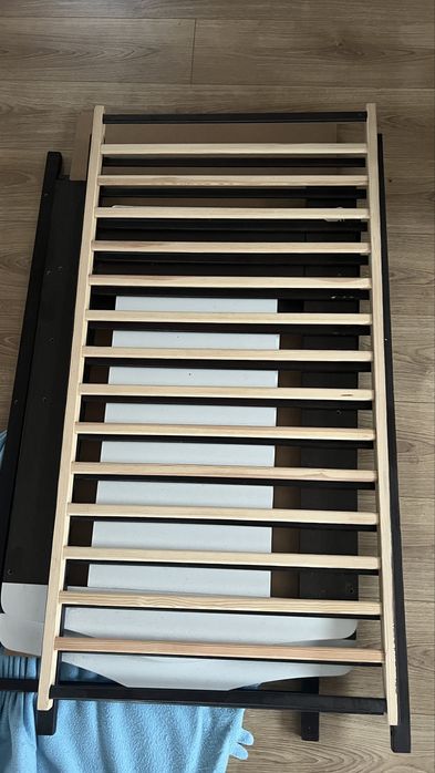 Łóżeczko dziecięce wenge/białe z szufladą