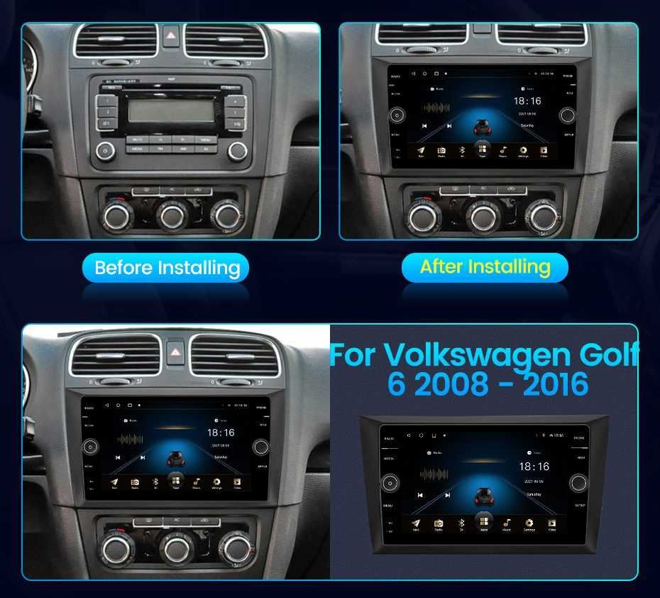 Магнітола Volkswagen Golf 6 2008-2016 карплей, 4+32гб