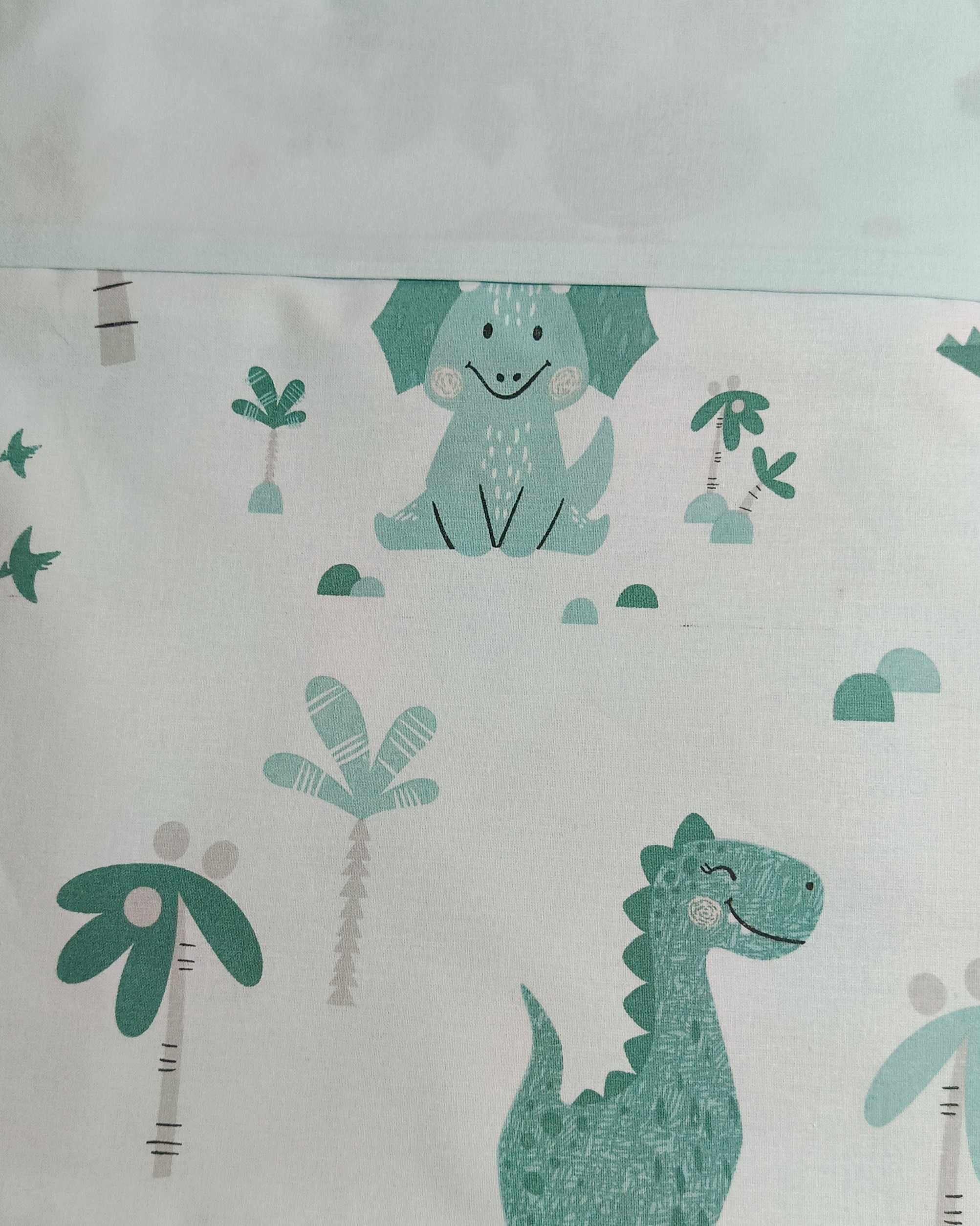 Pościel dziecięca 135/100 cm DINO mięta MIMINU 3 elementy