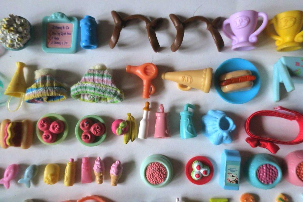 Akcesoria dla Littlest Pet Shop LPS ubranie spódniczka bluzka jedzenie
