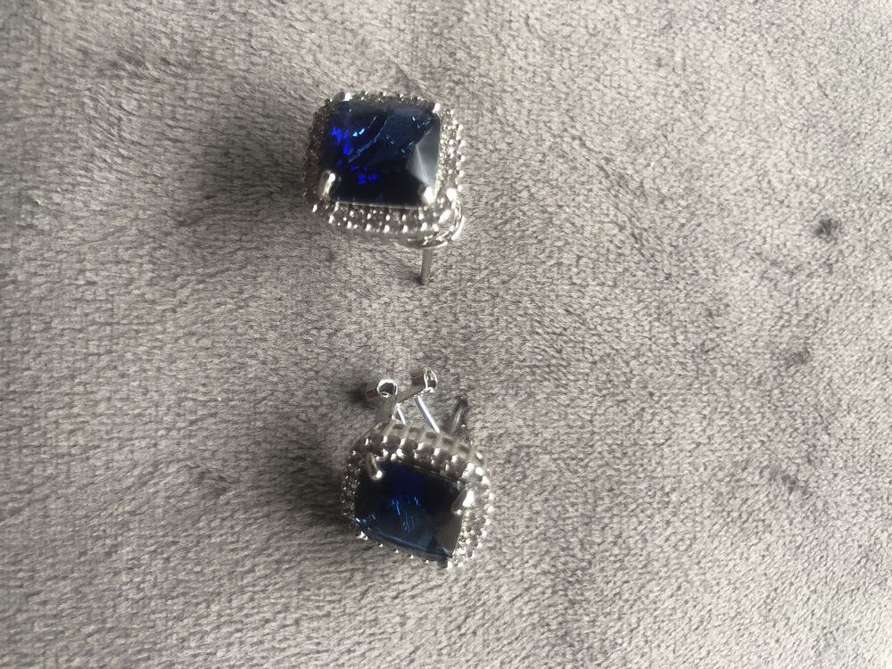 Kolczyki szafiry nano 1 cm!