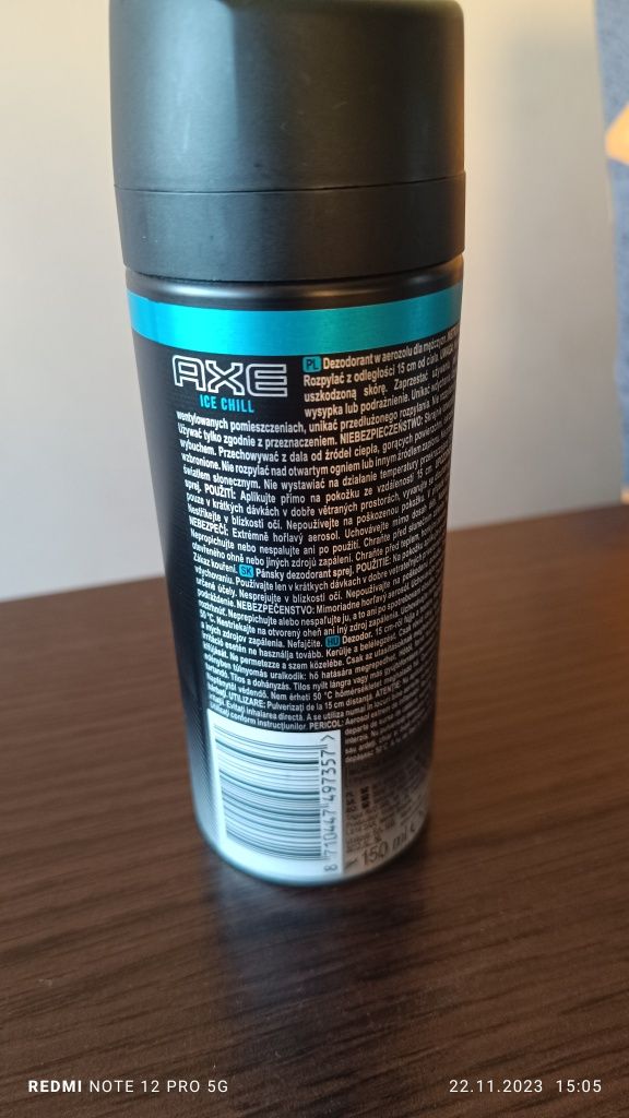 Dezodorant AXE w aerozolu antyperspirant AXE dla mężczyzn.