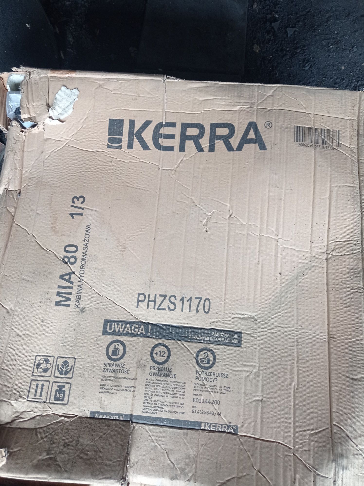 Brodzik do kabiny z hydromasażem KERRA MIA 80 cm