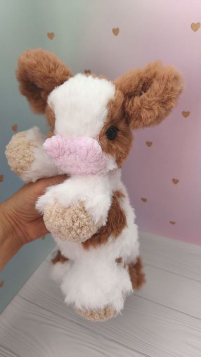 В'язана іграшка Коровка корова 25см мягкая игрушка вязаная крючком