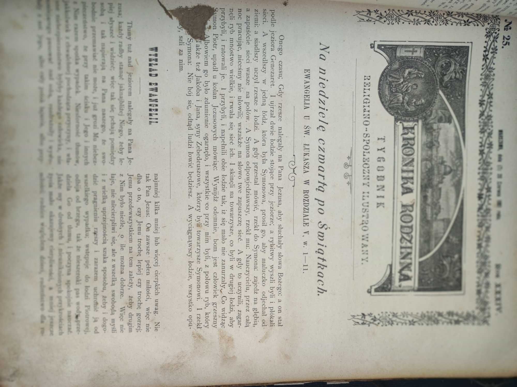 1901 rok.11sztuk  Kronika Rodzinna. Tygodnik Ilustrowany. 42 szt