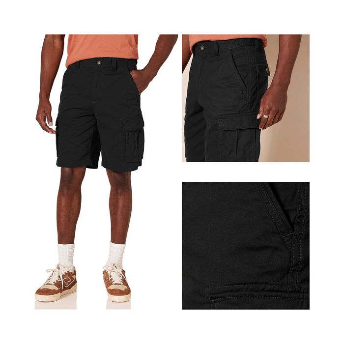 Spodenki AMAZON ESSENTIALS Classic Fit Short Cargo Bawełna Czarny 44