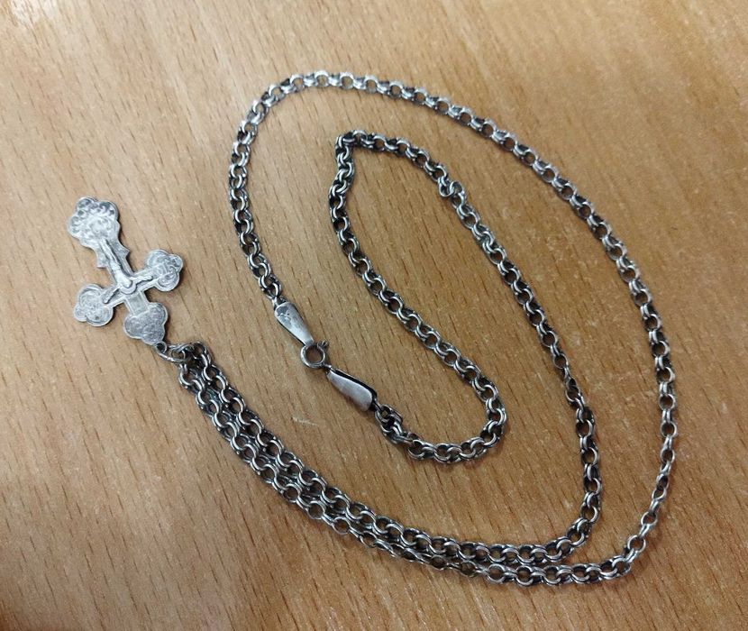 Цепочка + крест 925 пробы.