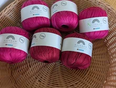 Włóczka, bawełna Rainbow Lace.