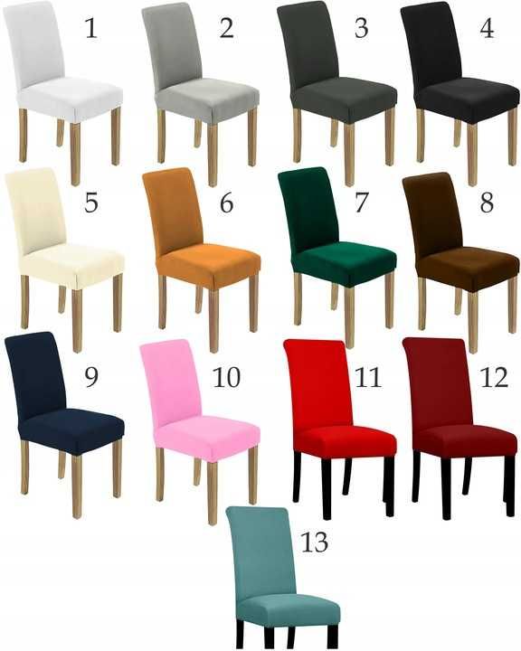 Pokrowce na krzesło 6 sztuk zestaw kolor morski * 13 różnych kolorów *