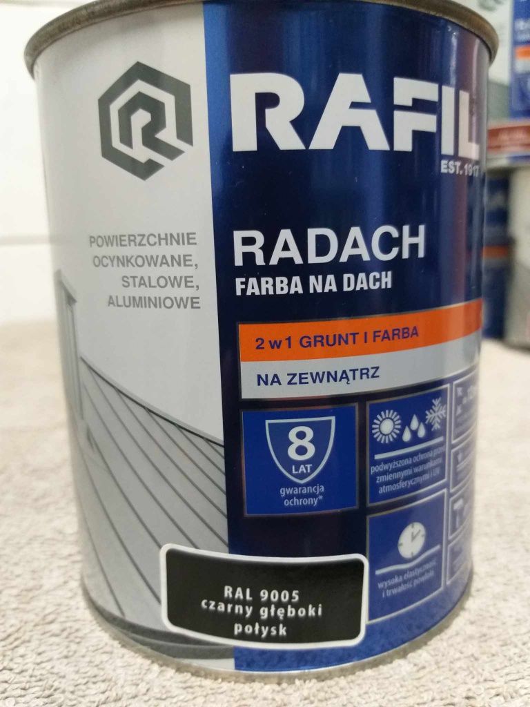 Farba na dach, metalu Rafil Radach 0.75 L.