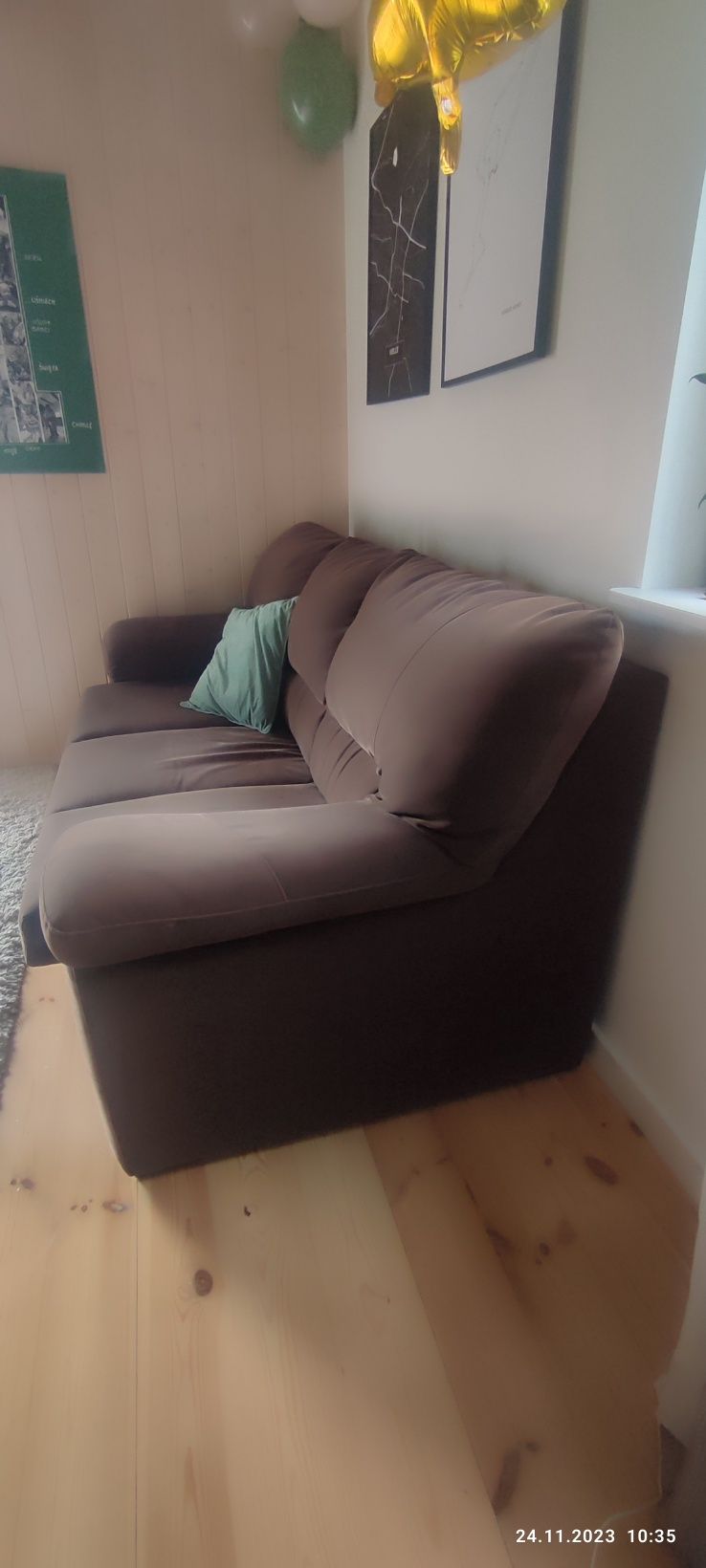 Wygodna sofa 3 os. 200cm brązowa, Wajnert