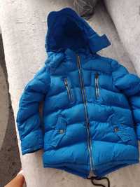Gruba zimowa kurtka, ciepła 134 cm 9-10 lat