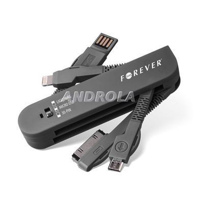 Kabel Usb 3W1 Microusb Lightning 30-Pin Forever