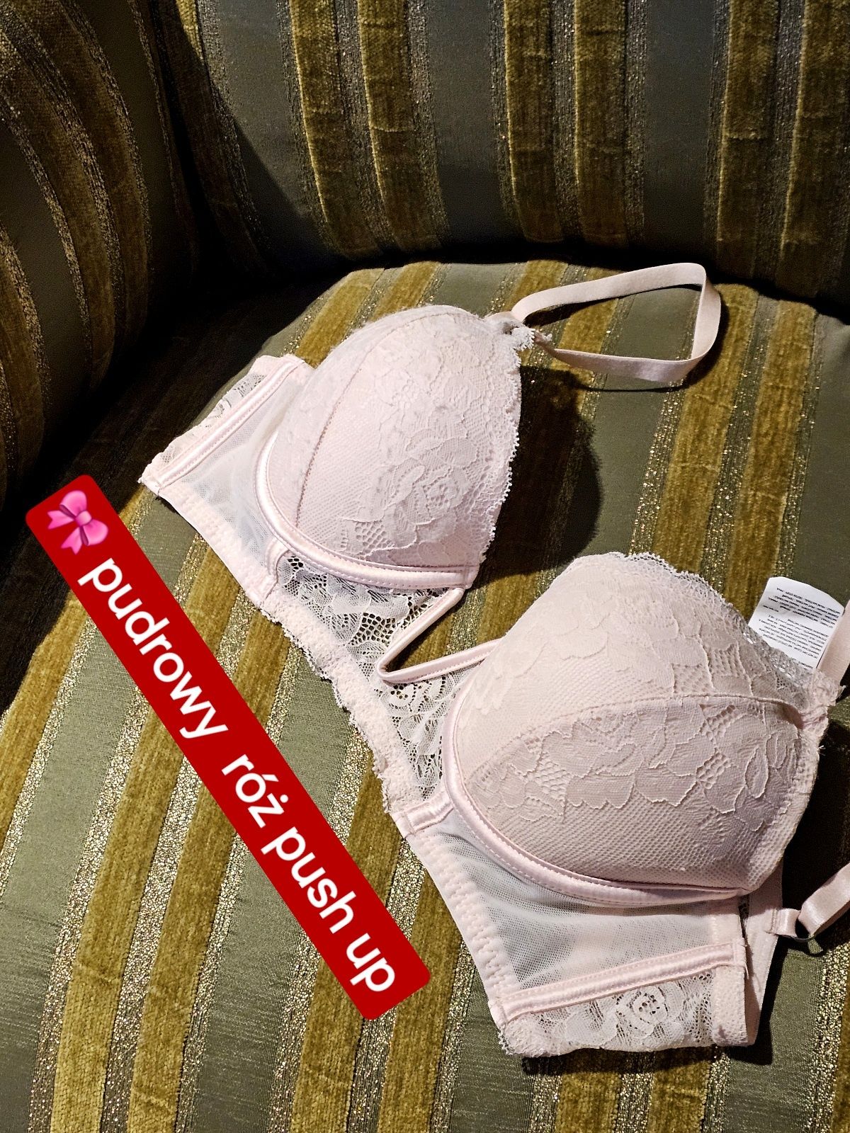 Bra push  up stanik 70 bc blady różowy bardotka głęboki dekolt  nowy