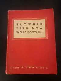 Słownik terminów wojskowych I wydanie z 1958 roku plus wycinki z prasy