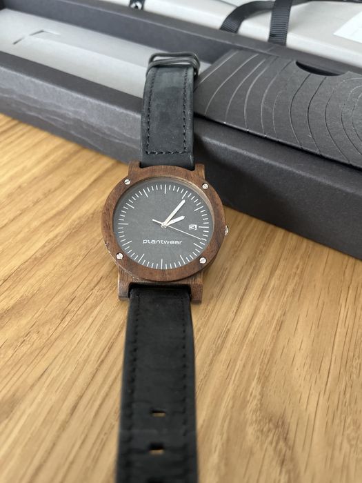 Drewniany zegarek męski raw palisander plantwear datownik