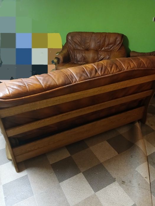 Komplet wypoczynkowy skórzany