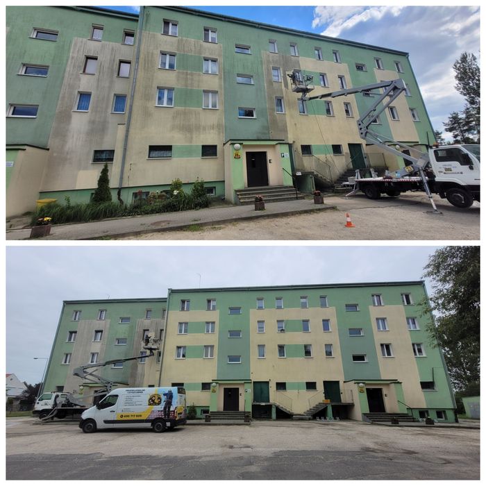 Mycie czyszczenie kostki brukowej elewacji dachów malowanie