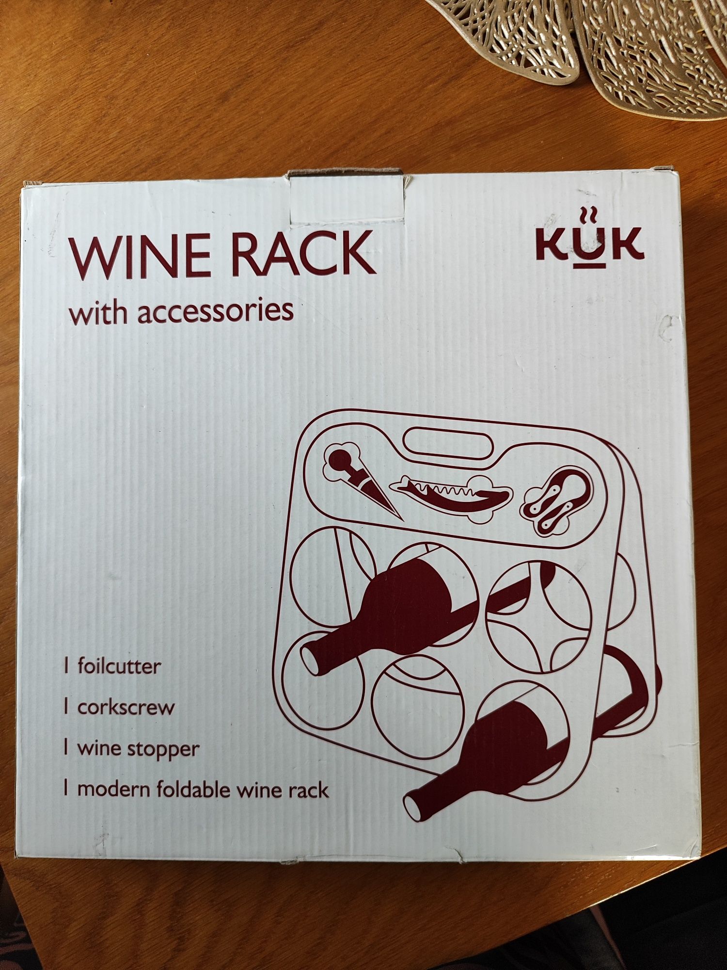 Stojak na wino + akcesoria