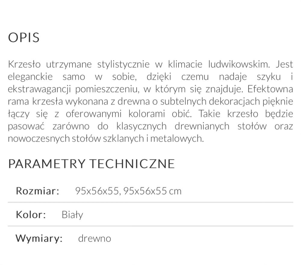 Krzesło w klimacie ludwikowskim
