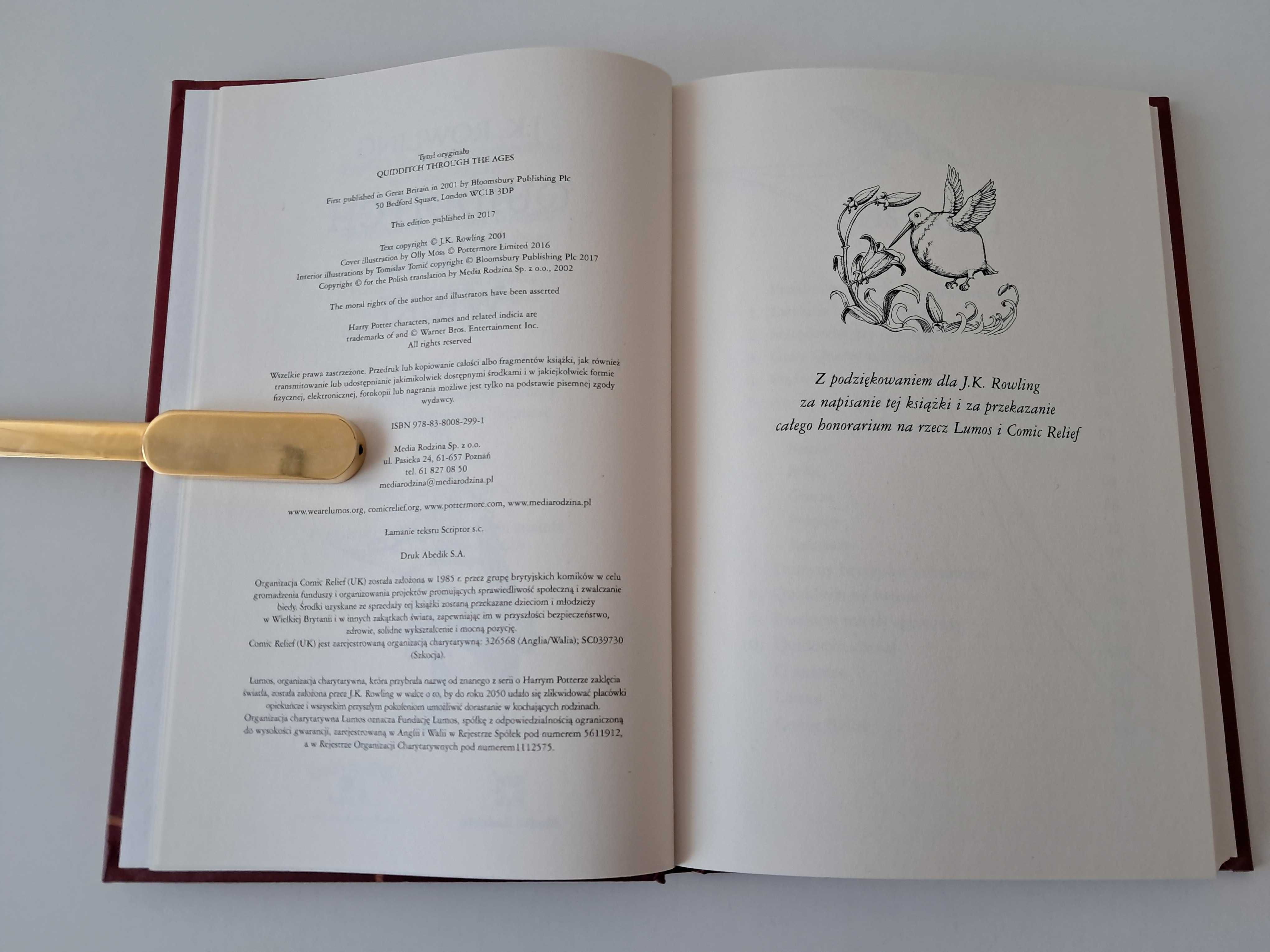 Książka - „Quidditch przez wieki”, J.K.Rowling, do sprzedania