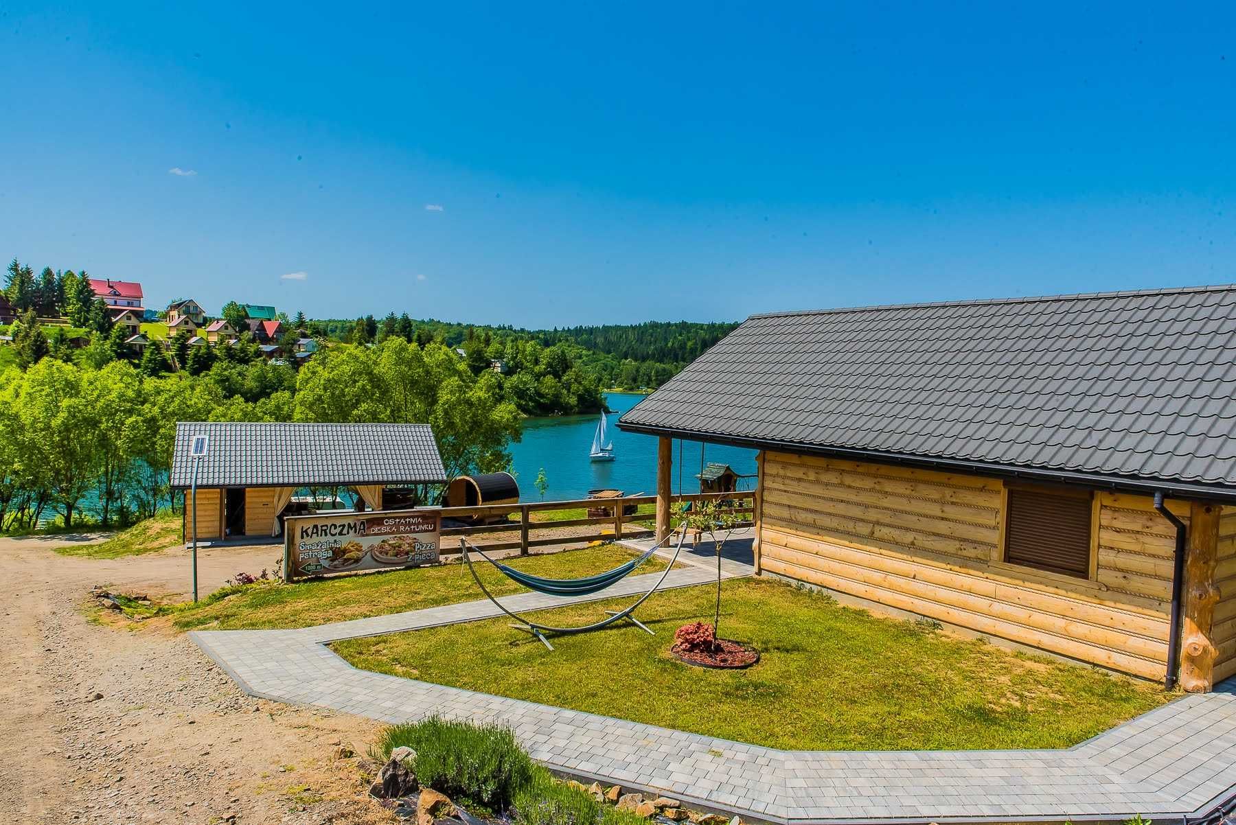 Dom nad morzem Bieszczadzkim Jacuzzi sauna 40 m jezioro prywatna plaża