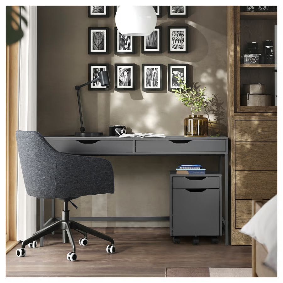 Mesa IKEA ALEX 100×48 cm – Dark Grey, Estado Impecável