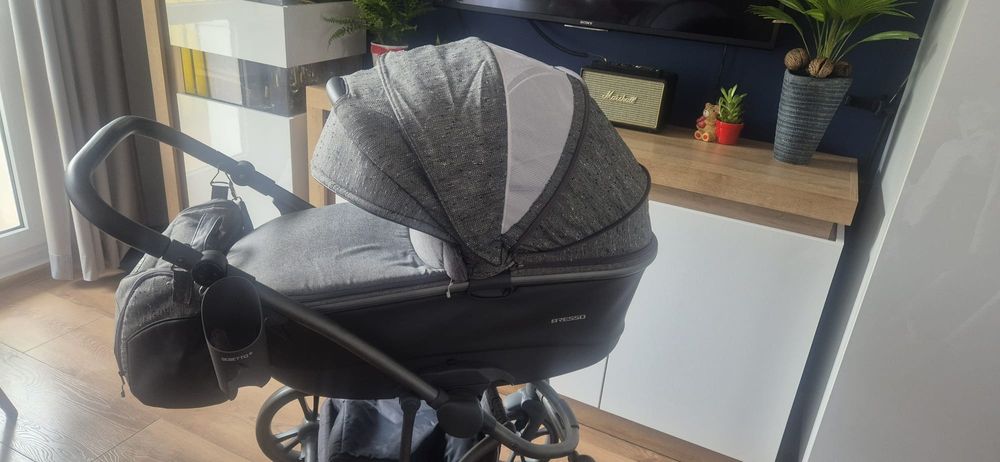 Wózek BEBETTO BRESSO PREMIUM CLASS 2w1, adaptery, Nosidełko Avionaut