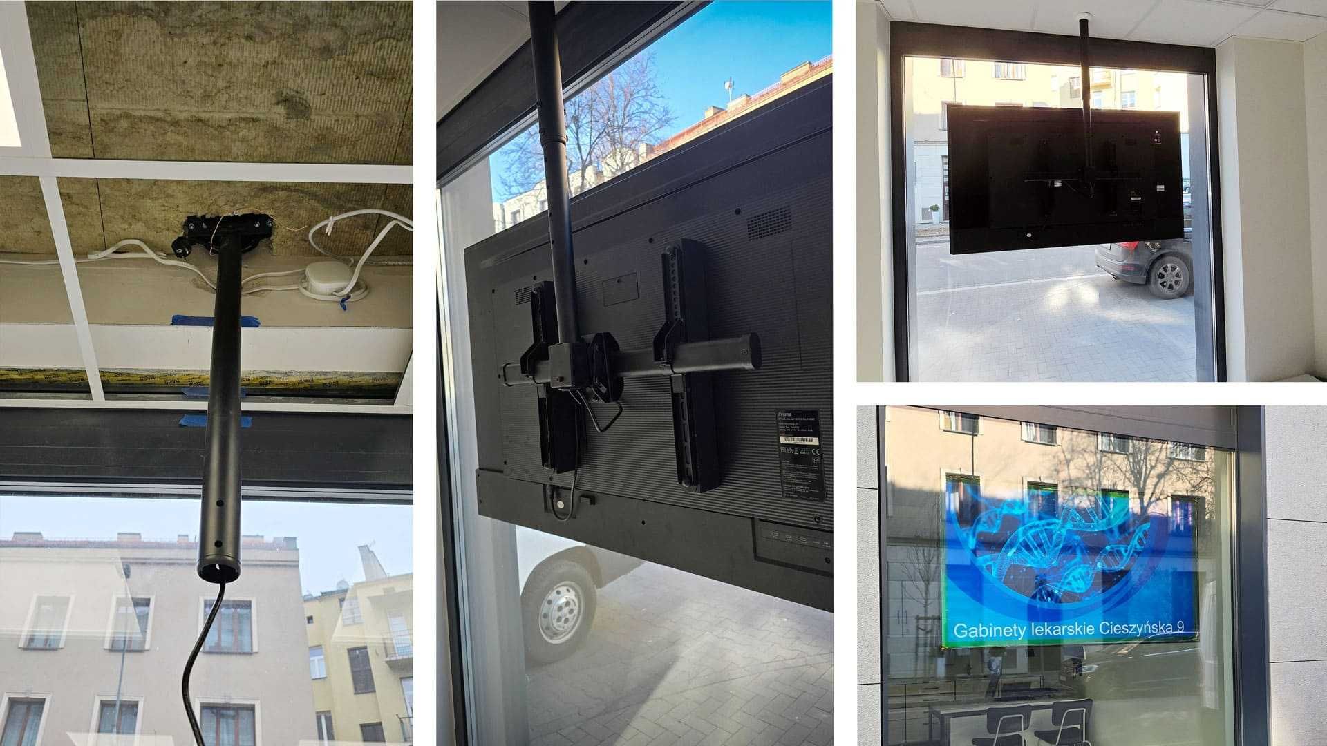 Monitor reklamowy do lokalu w obudowie ze szkłem hartowanym + Montaż