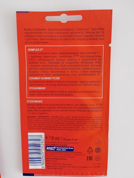 Perfecta Fenomen C Maska na twarz, szyję i dekolt która ma działanie