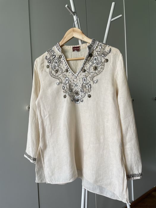 Koszula lniana rozmiar L bluzka indyjska etniczna orientalna hipisowsk