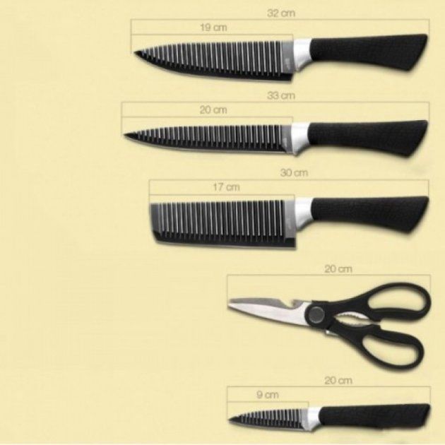 Набір кухонних ножів із сталі 6 предметів Genuine King-B0011, набір но