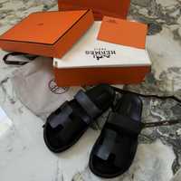 Klapki Hermes Chypre sandal skórzane czarne trend hit lato