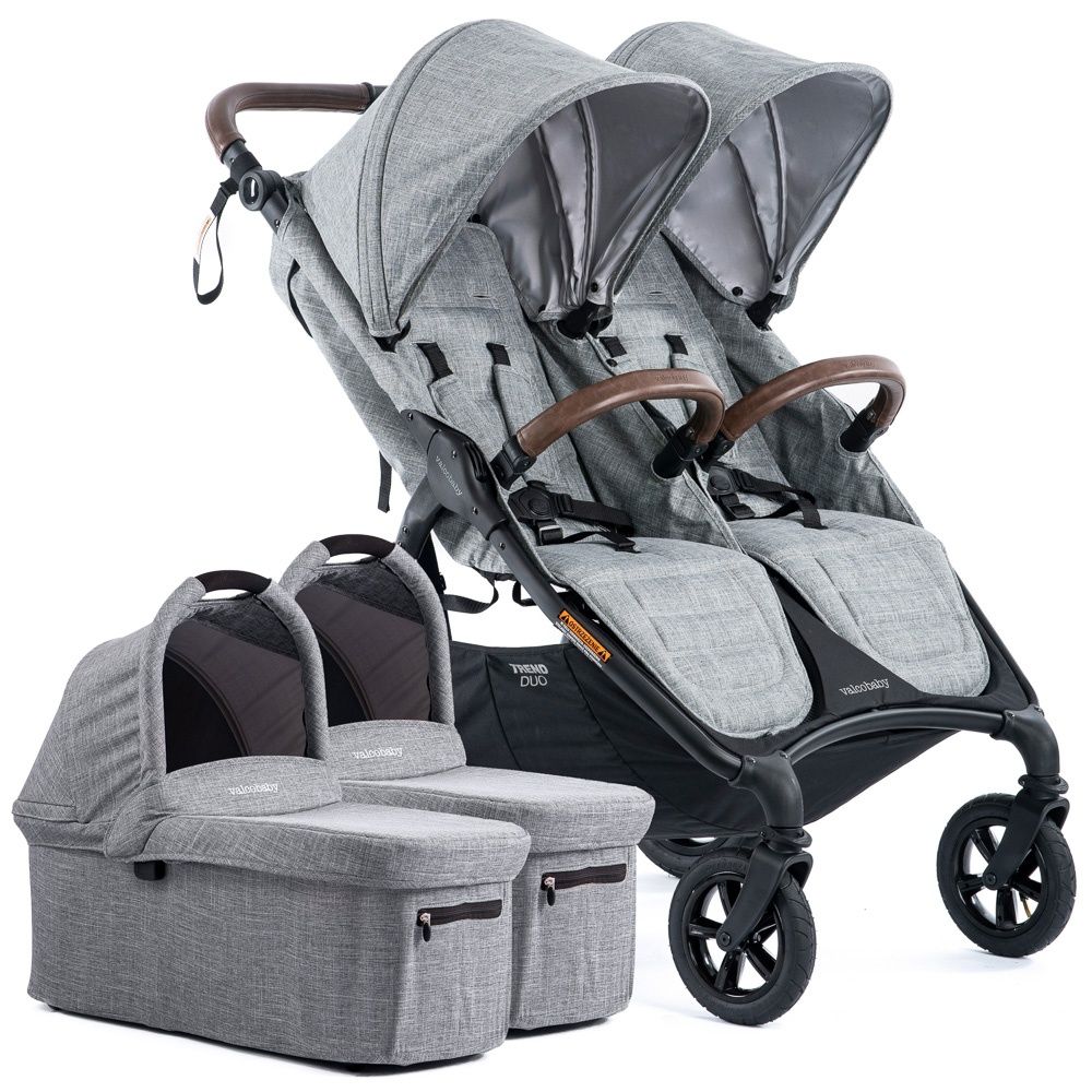 Wózek bliźniaczy Valco Baby SNAP DUO TREND SPORT grey marle jak nowy