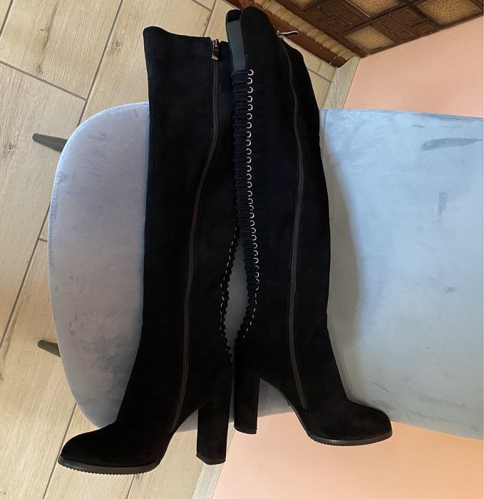 Ботфорди зимові з натуральної замші