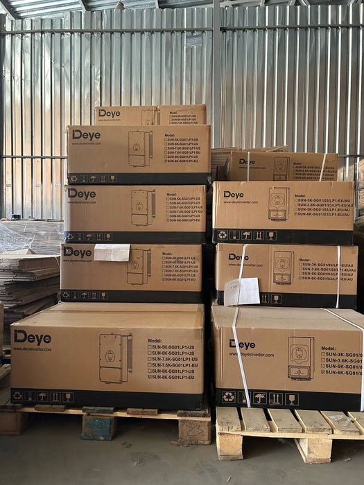 Гібридні Інвертори Deye 5,6,8,10,20кВт, сонячні панелі, батареї